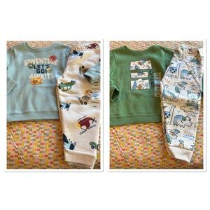 Garanimals Baby Boys Size 18 months 2 Sweatsuits Jogging Sets New NWT Cars Dinos